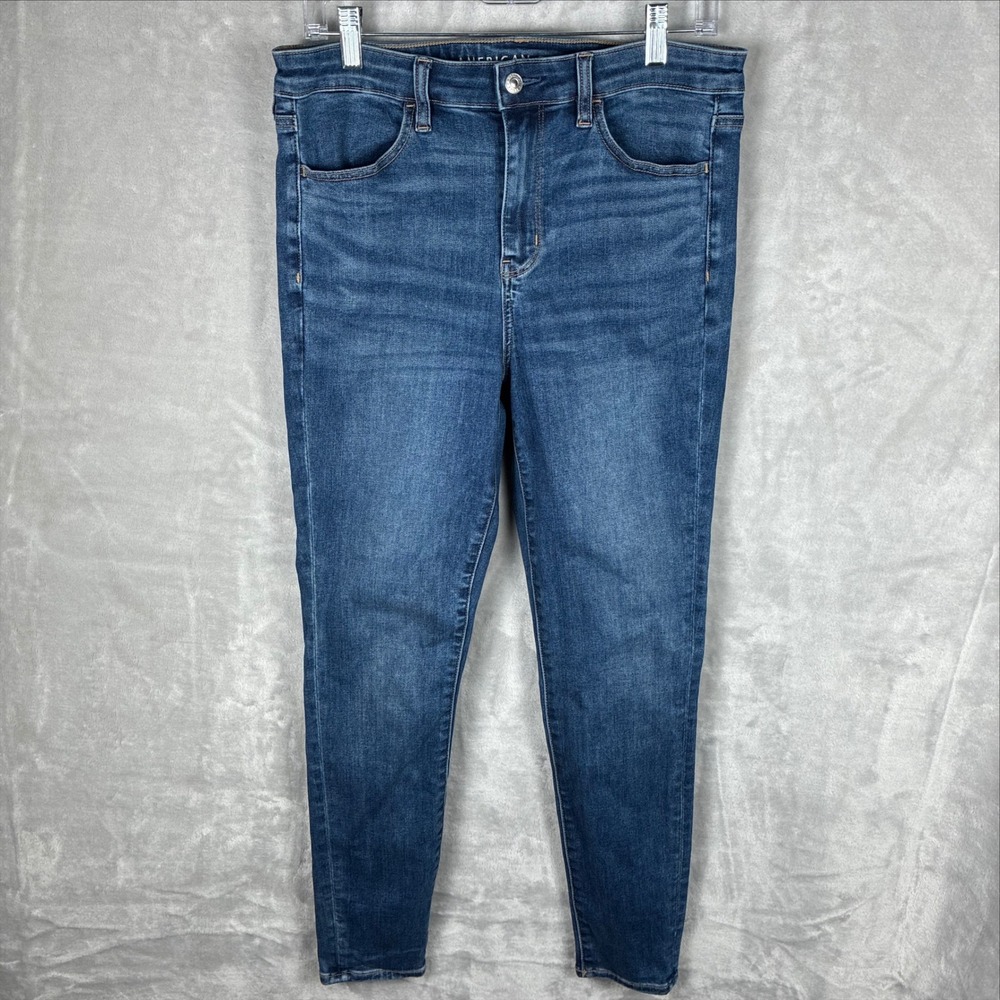 American Eagle Hi-Rise Jegging Medium Wash Next Level Stretch Jeans Size 12 Reg